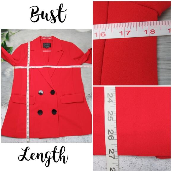 SANCTUARY The Boss Lady Bette Blazer Red Double Breasted Jacket Small Oversized - Picture 9 of 15
